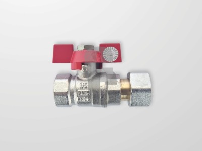 Кран сферичен с перка и гайка 1-2